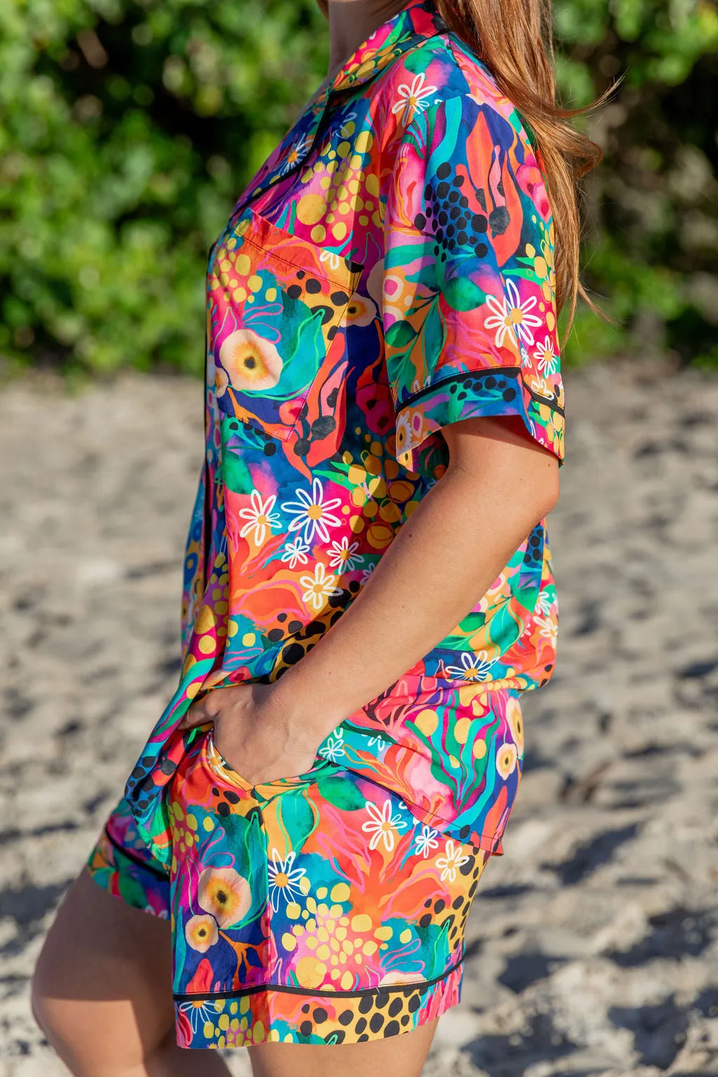 Sundown SS Shirt and Short Sleepwear Set in Matilda by Kasey Rainbow