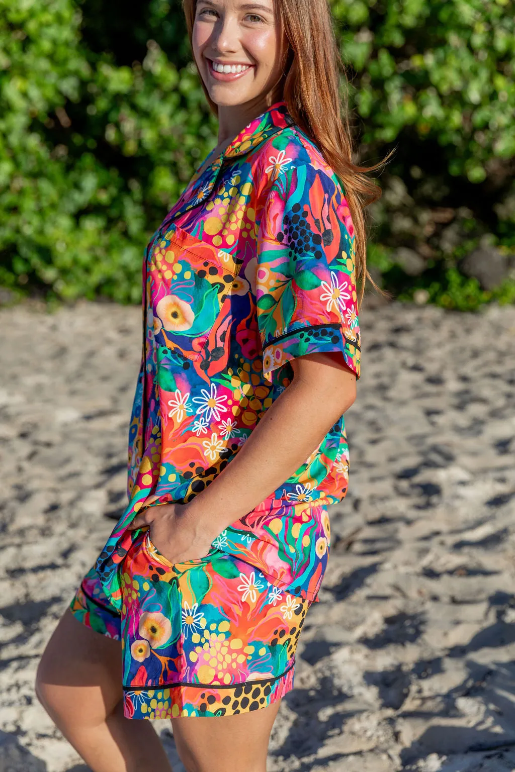 Sundown SS Shirt and Short Sleepwear Set in Matilda by Kasey Rainbow