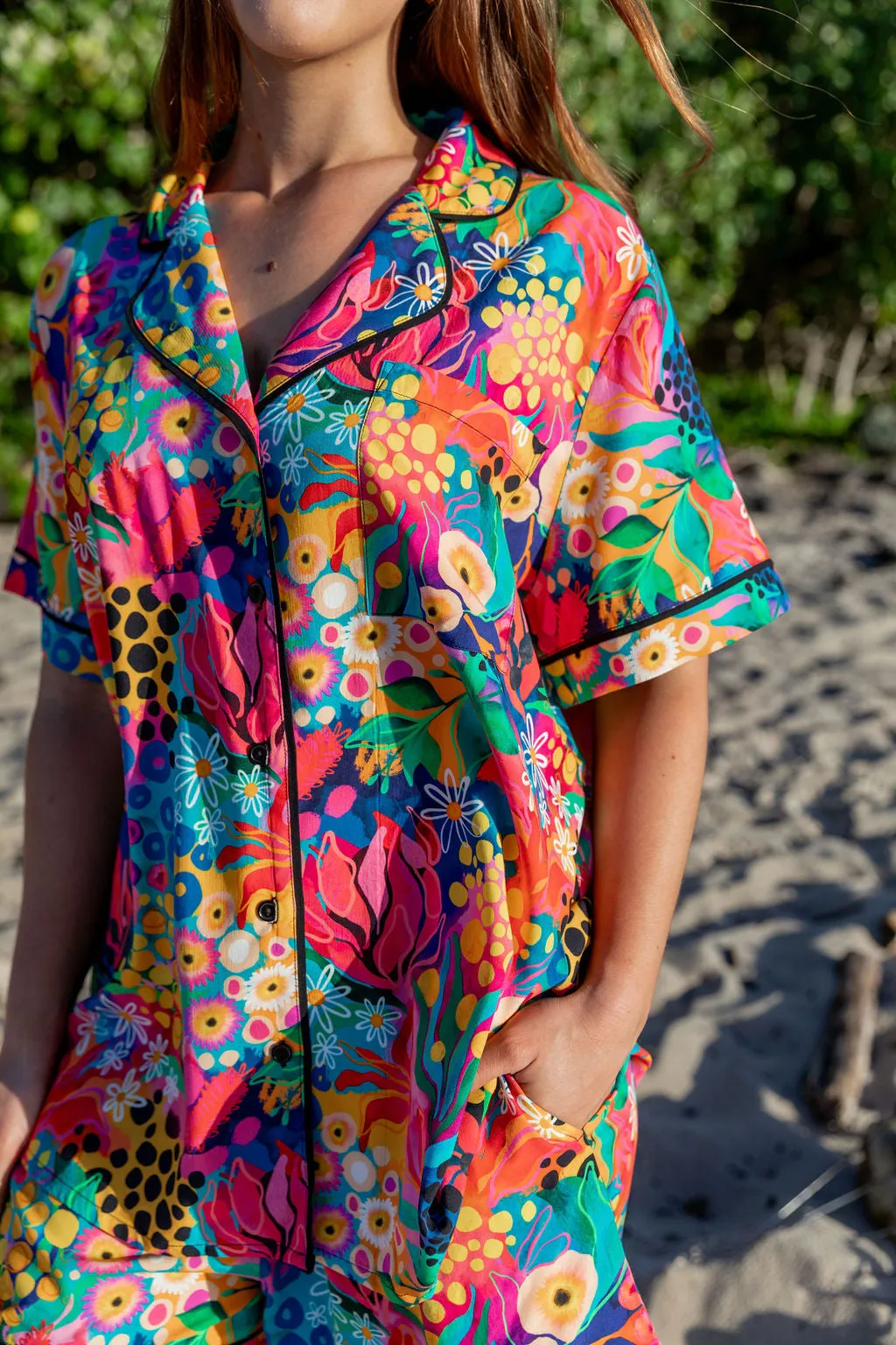 Sundown SS Shirt and Short Sleepwear Set in Matilda by Kasey Rainbow
