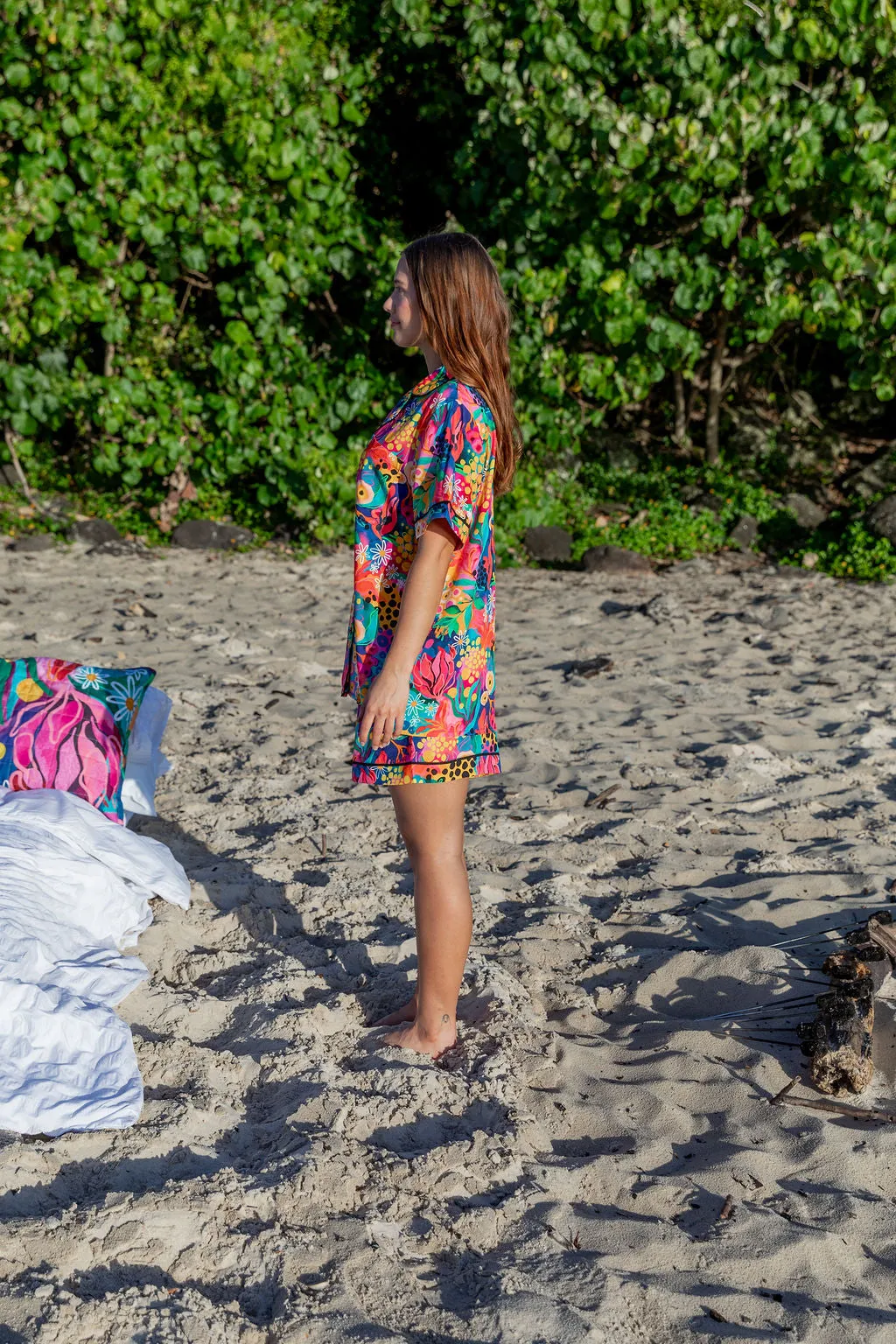 Sundown SS Shirt and Short Sleepwear Set in Matilda by Kasey Rainbow
