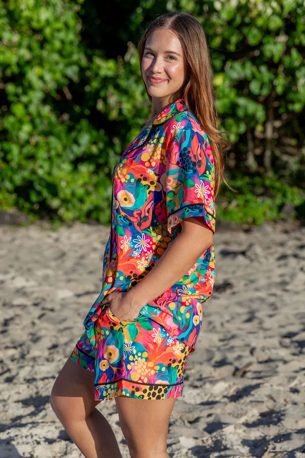Sundown SS Shirt and Short Sleepwear Set in Matilda by Kasey Rainbow