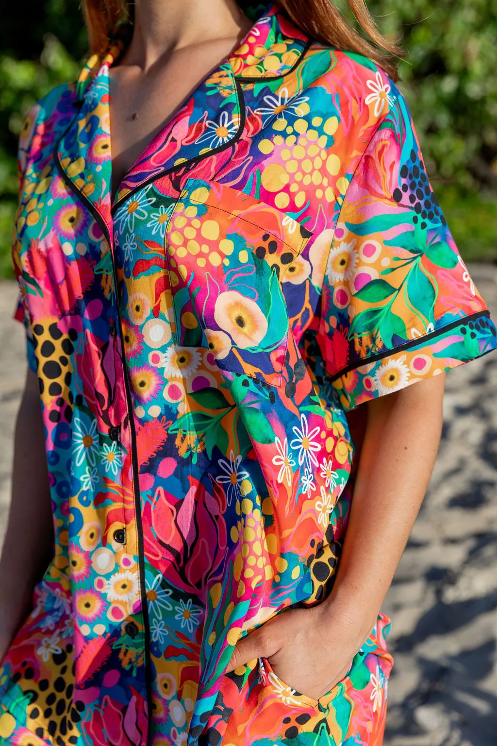 Sundown SS Shirt and Short Sleepwear Set in Matilda by Kasey Rainbow