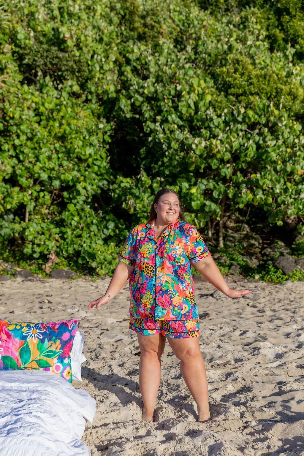 Sundown SS Shirt and Short Sleepwear Set in Matilda by Kasey Rainbow