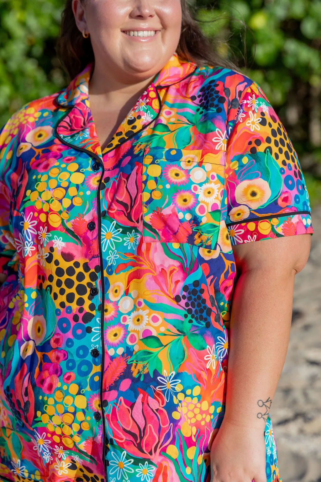 Sundown SS Shirt and Short Sleepwear Set in Matilda by Kasey Rainbow