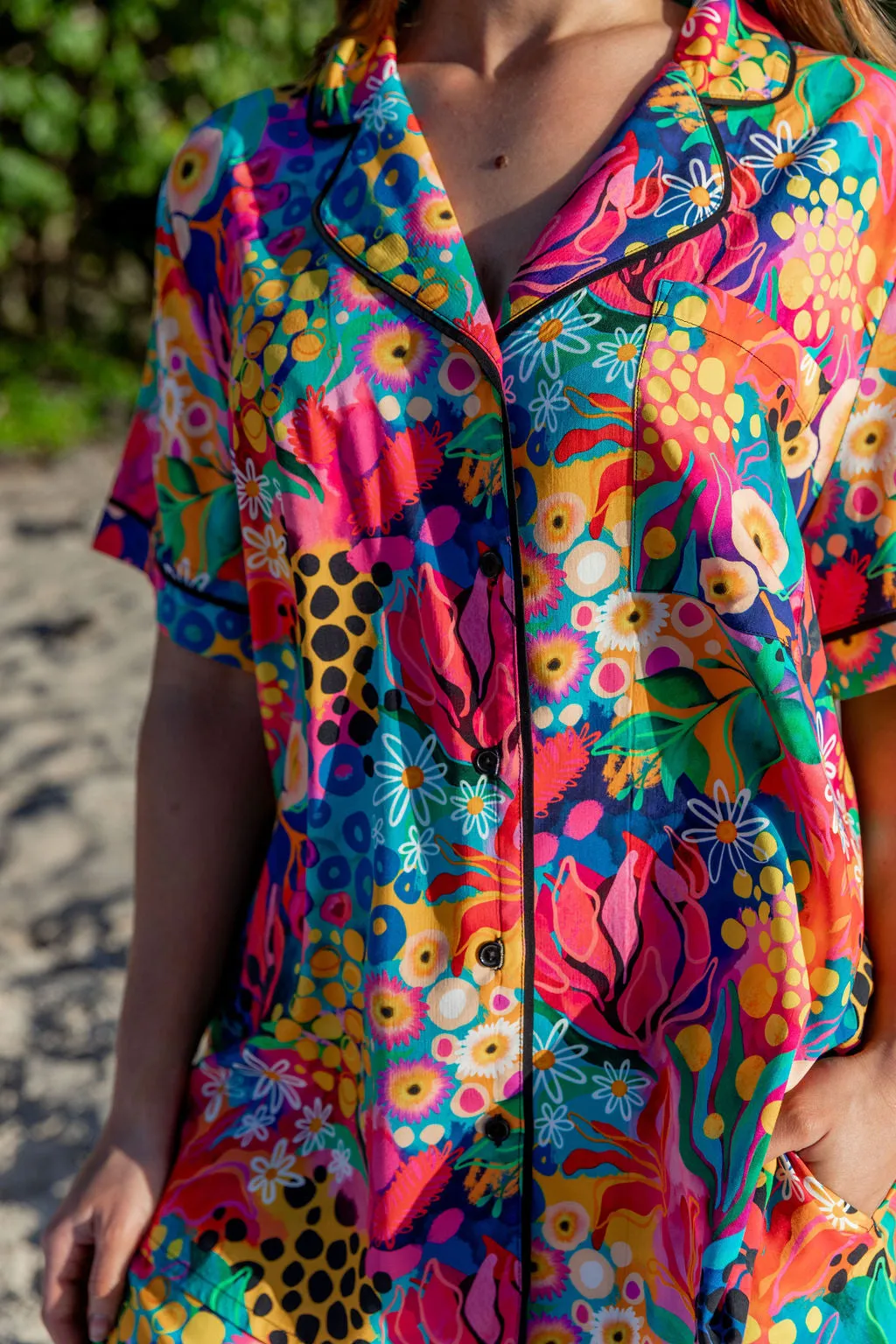 Sundown SS Shirt and Short Sleepwear Set in Matilda by Kasey Rainbow