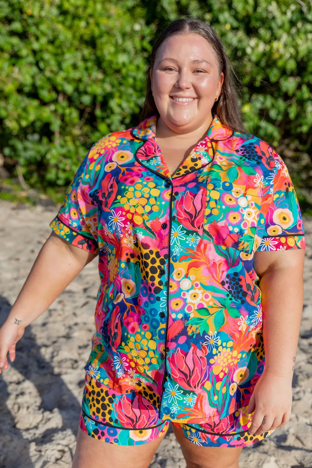 Sundown SS Shirt and Short Sleepwear Set in Matilda by Kasey Rainbow