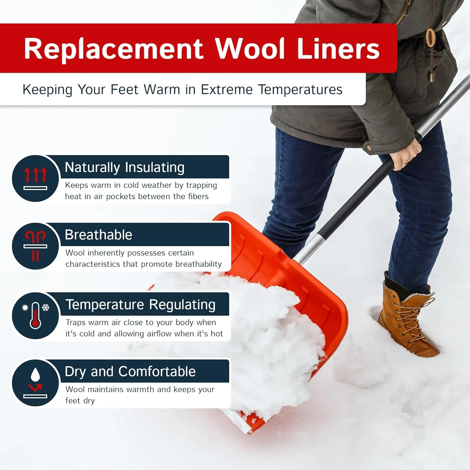 The Felt Store Wool Boot Liners for Men and Women (Unisex), Replacement Felt Liners for Insulating Winter, Hunting, Work and Rubber Boots, Style 826 BB, Standard Boot (10 high)