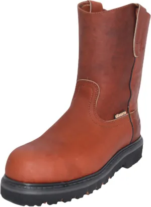 The Western Shops Men's 9" Pull-On Steel Toe Leather Work Boot