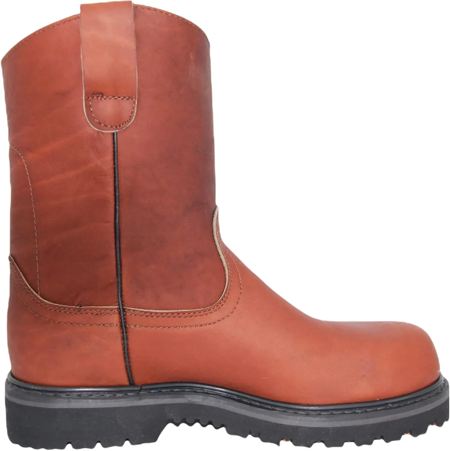 The Western Shops Men's 9" Pull-On Steel Toe Leather Work Boot