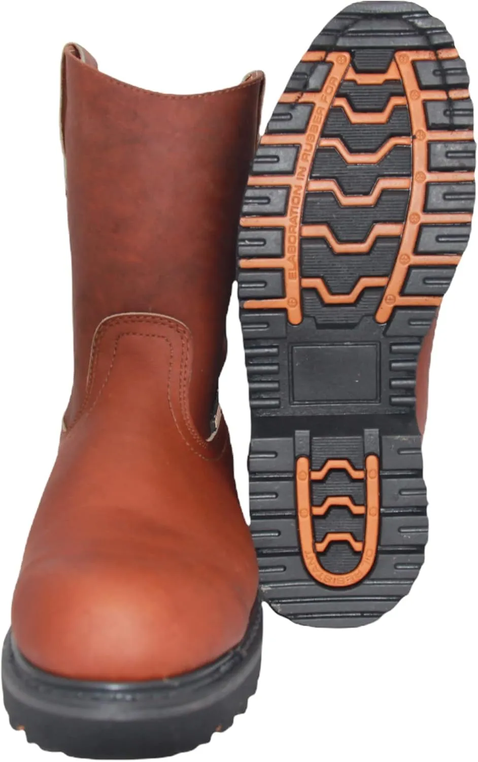 The Western Shops Men's 9" Pull-On Steel Toe Leather Work Boot
