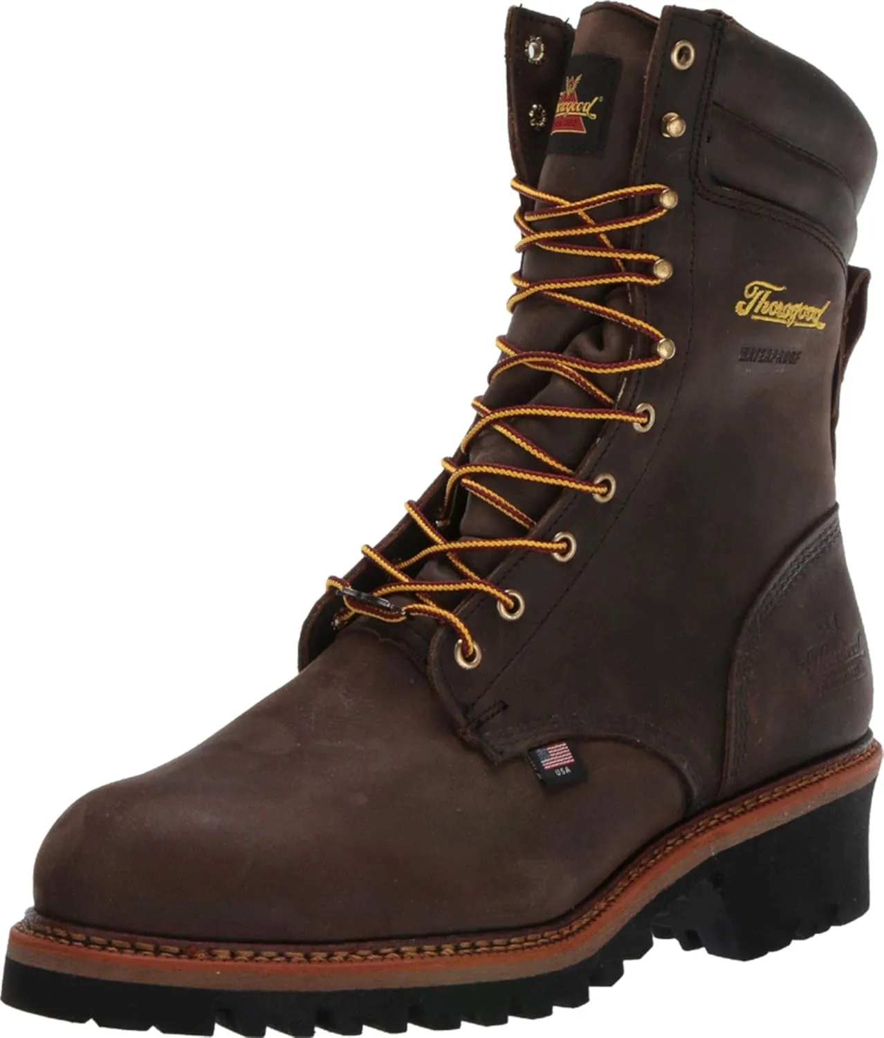 Thorogood V-Series 6 Waterproof Composite Toe Work Boots for Men - Premium Leather with Goodyear Storm Welt, Comfort Insole, and Chevron Traction Outsole; ASTM Rated
