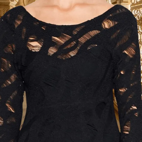Tiger Stripe Embroidered Dress