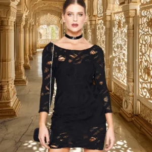 Tiger Stripe Embroidered Dress