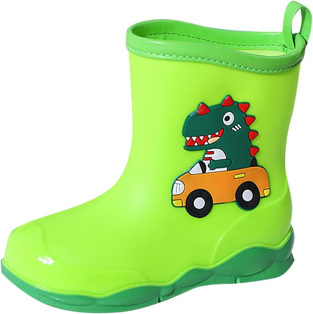 Toddler Kids Waterproof Cute Cartoon Dinosaur Printed Rain Boots Patterns Rubber Boots for Little Boys and Girls