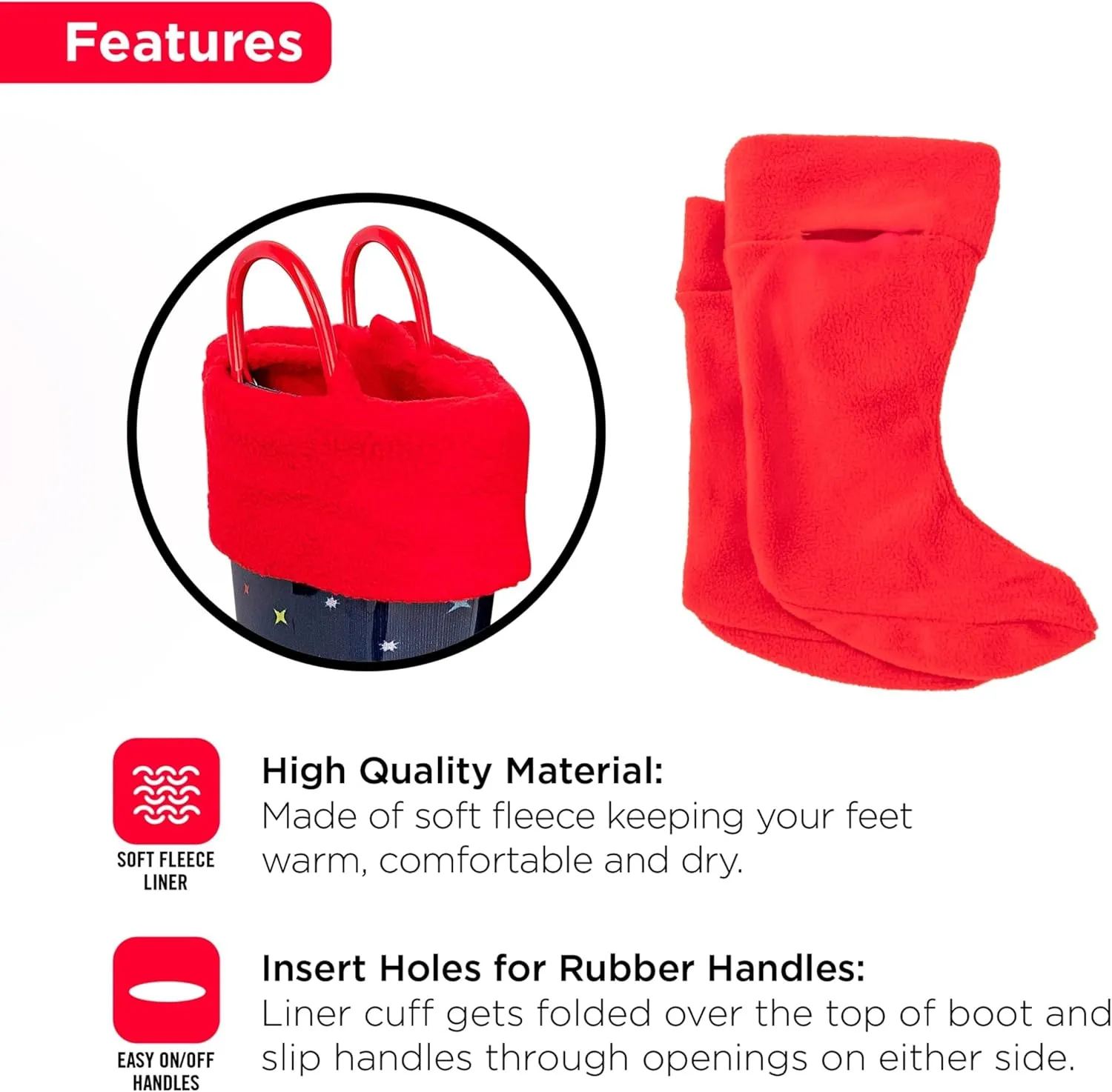 Toddler Rain Boots, Kids Rain Boots Waterproof Rubber Boots for Girls and Boys with Sock, Fun Patterns, Easy-On Handles 8-12