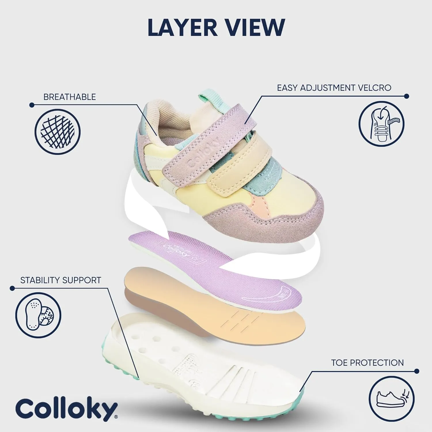 Toddler Shoes for Boys and Girls - Lightweight, Washable Sneakers with Arch Support & Strap Closure - Breathable Lifestyle Shoes