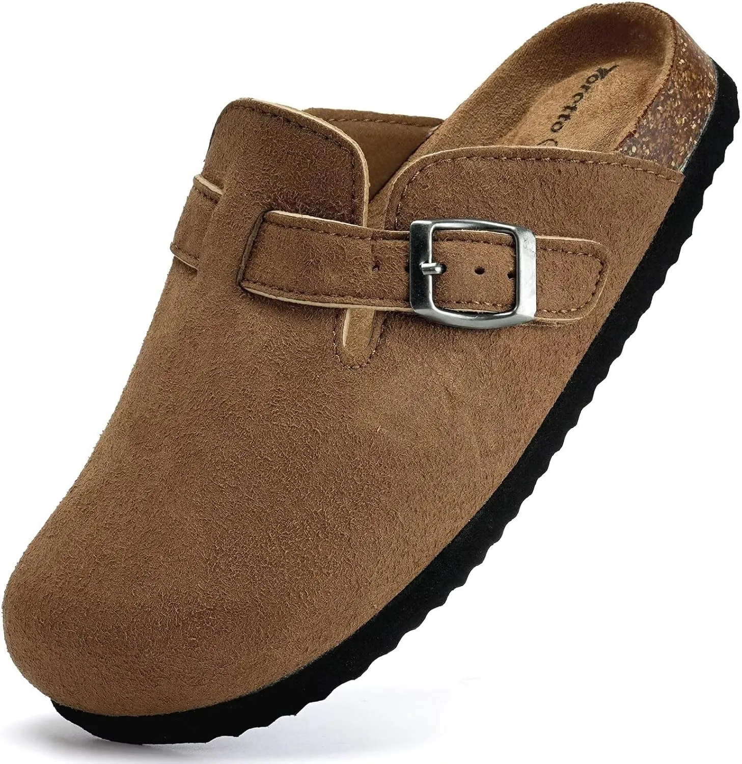 Torotto Kids Clogs Cork Footbed Slippers Arch Support Potato Shoes with Adjustable Buckle for Boys Girls