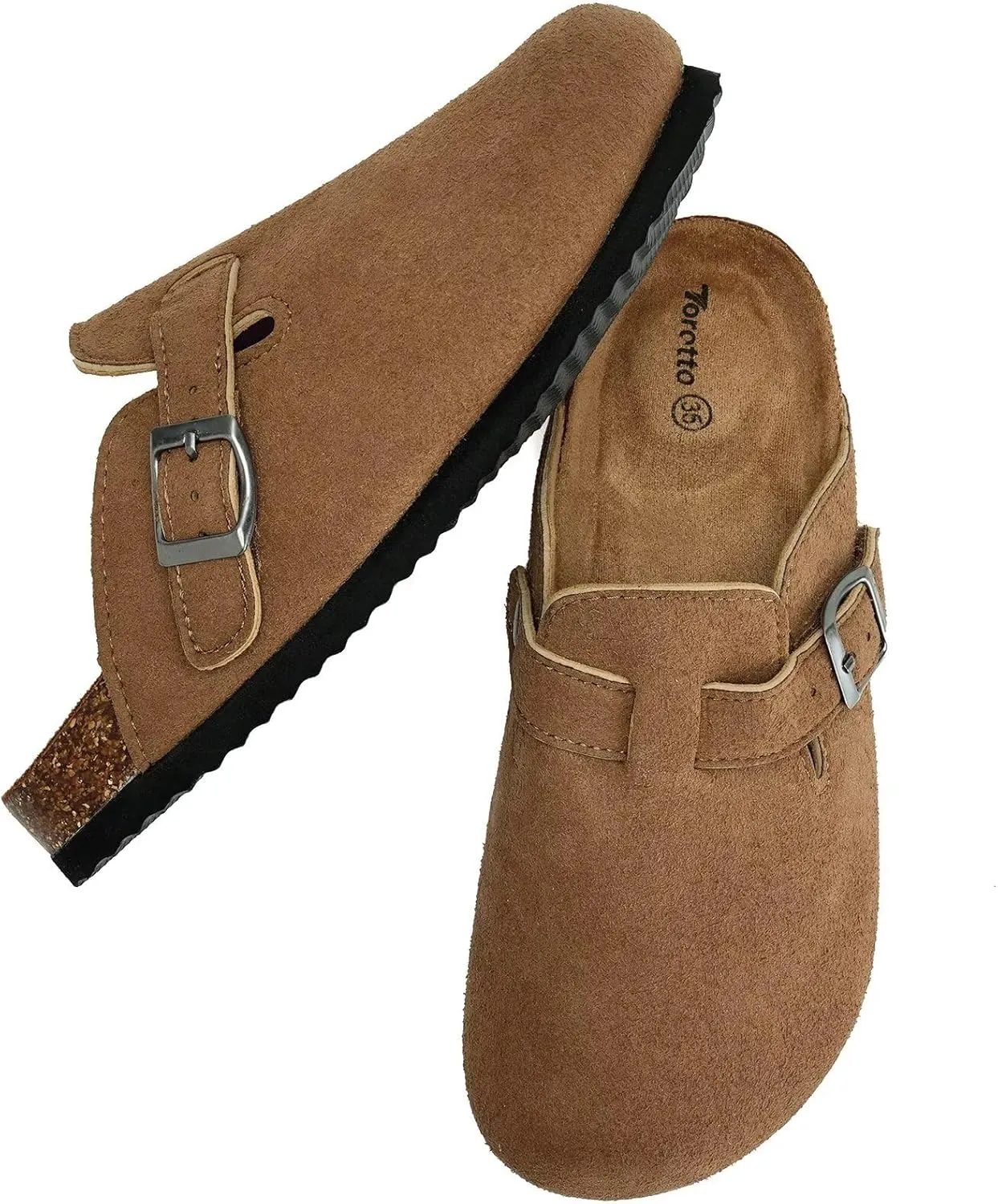 Torotto Kids Clogs Cork Footbed Slippers Arch Support Potato Shoes with Adjustable Buckle for Boys Girls