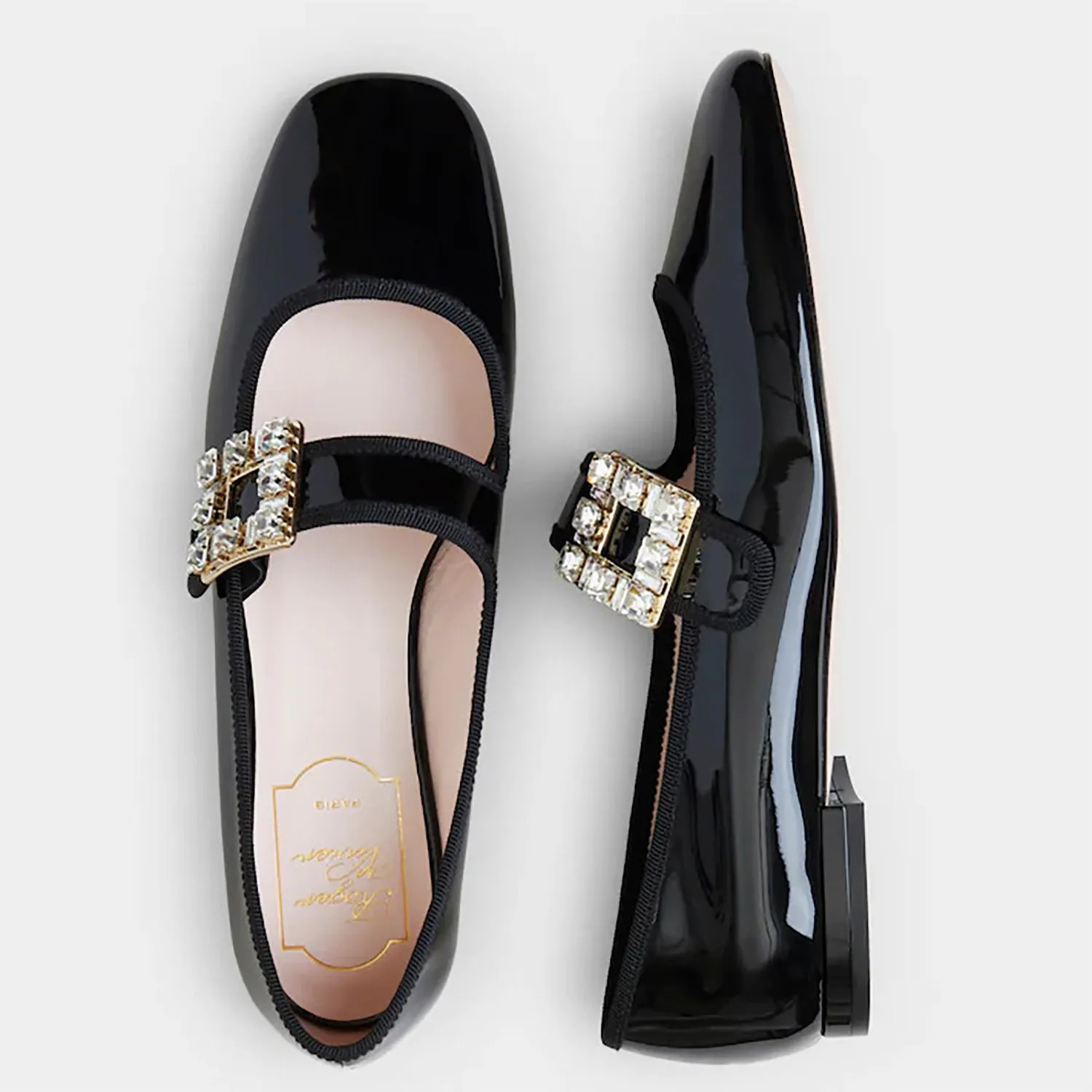Très Vivier Strass Buckle Babies Ballerinas in Patent Leather