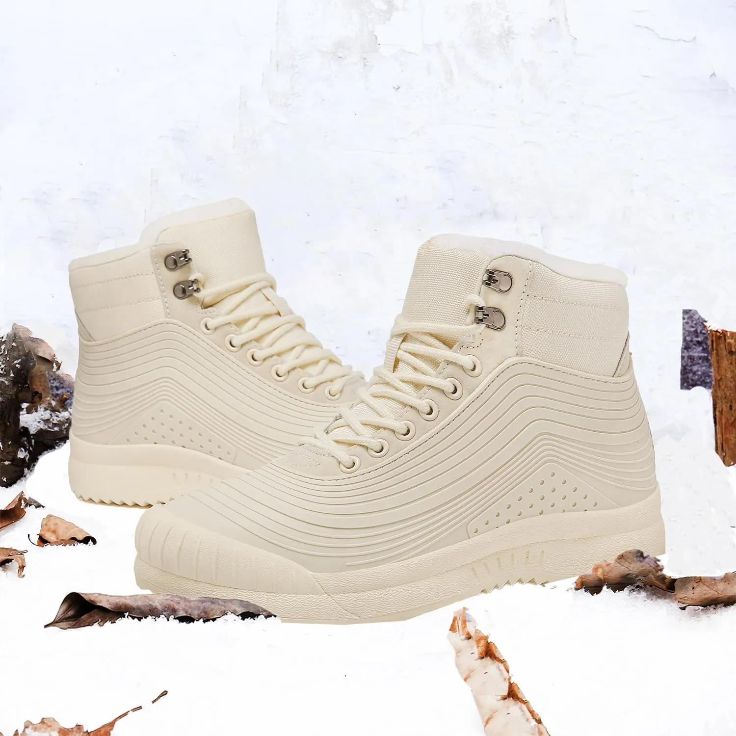ulogu Snow Boots for Men WomenInsulated Waterproof Fur Lined BootiesNon Slip Lightweight Winter Shoes