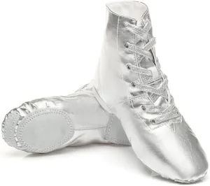 Unisex Kids Lace-up Jazz Dance Shoes Canvas Soft Leather Split Sole Ballet Boots for Girls Boys (Toddler/Little Kid/Big Kid)