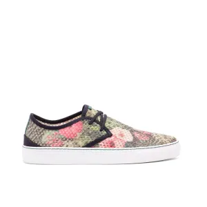 Vegan sneaker mesh black flowers SID015
