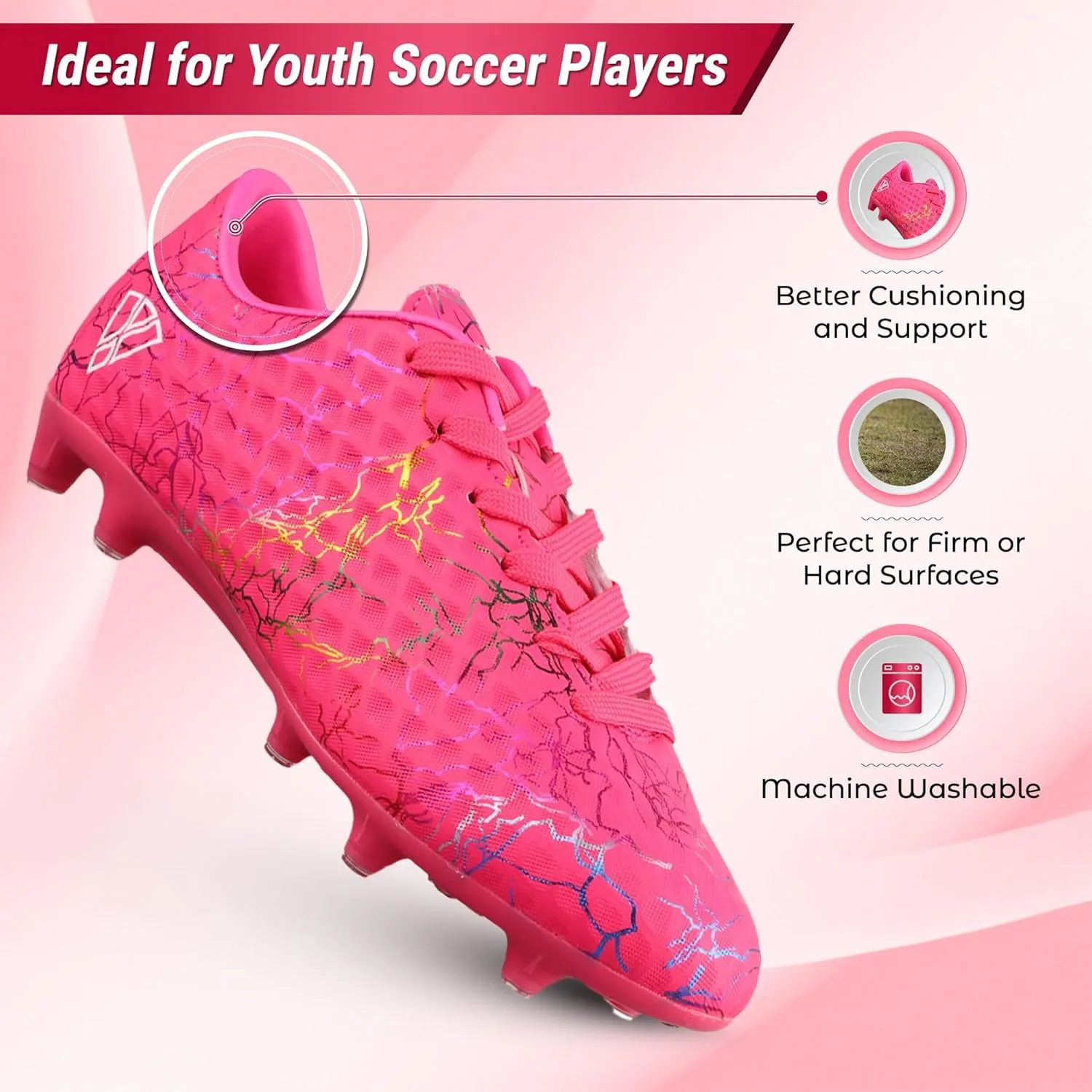 Vizari Zodiac Firm Ground Soccer Cleats for Boys and Girls | Lightweight & Durable Football Shoes with Molded TPU Outsole | Youth Cleats with Secure Lace-Up Closure for Maximum Traction & Performance