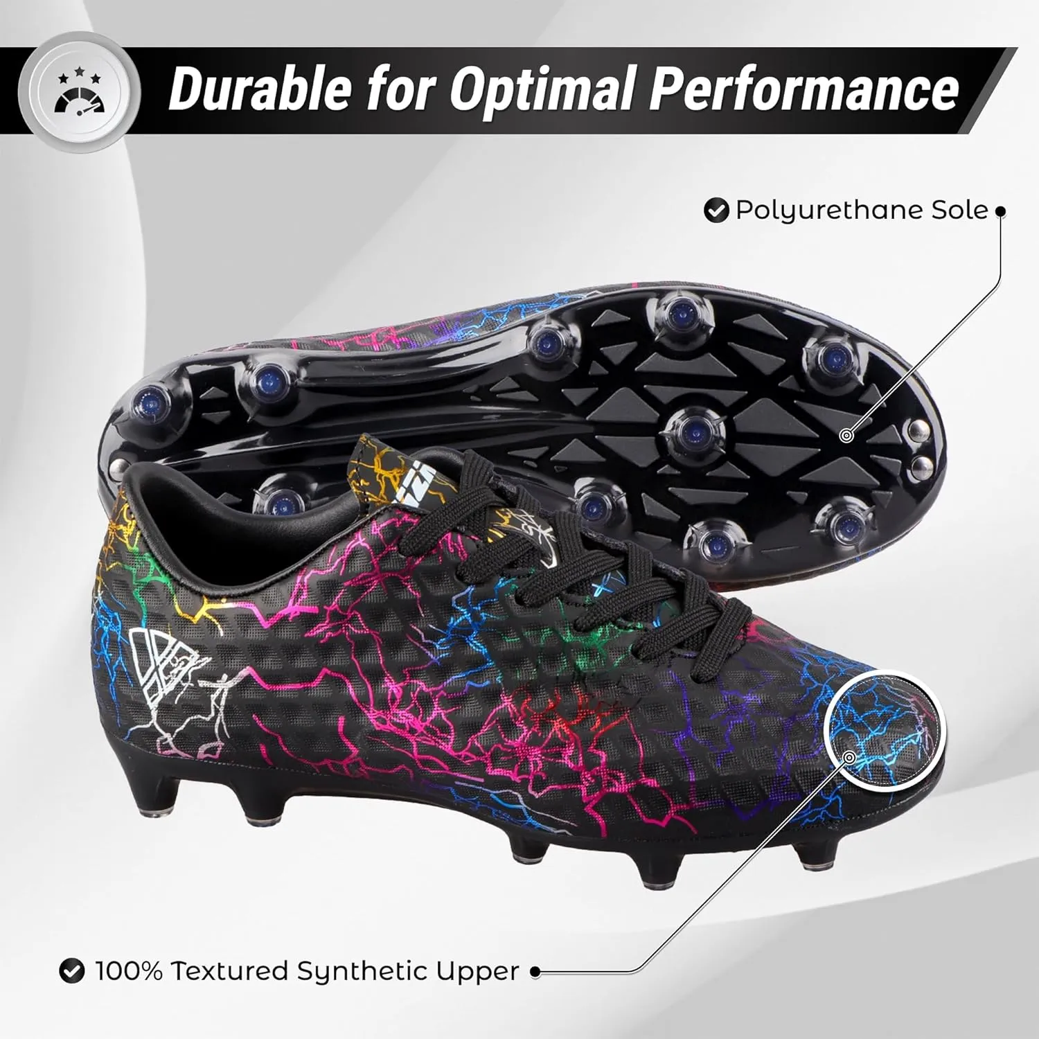 Vizari Zodiac Firm Ground Soccer Cleats for Boys and Girls | Lightweight & Durable Football Shoes with Molded TPU Outsole | Youth Cleats with Secure Lace-Up Closure for Maximum Traction & Performance
