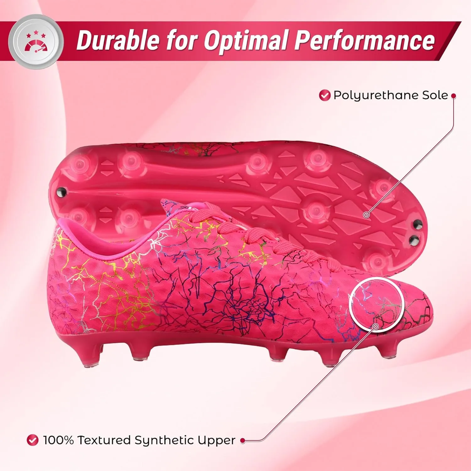 Vizari Zodiac Firm Ground Soccer Cleats for Boys and Girls | Lightweight & Durable Football Shoes with Molded TPU Outsole | Youth Cleats with Secure Lace-Up Closure for Maximum Traction & Performance