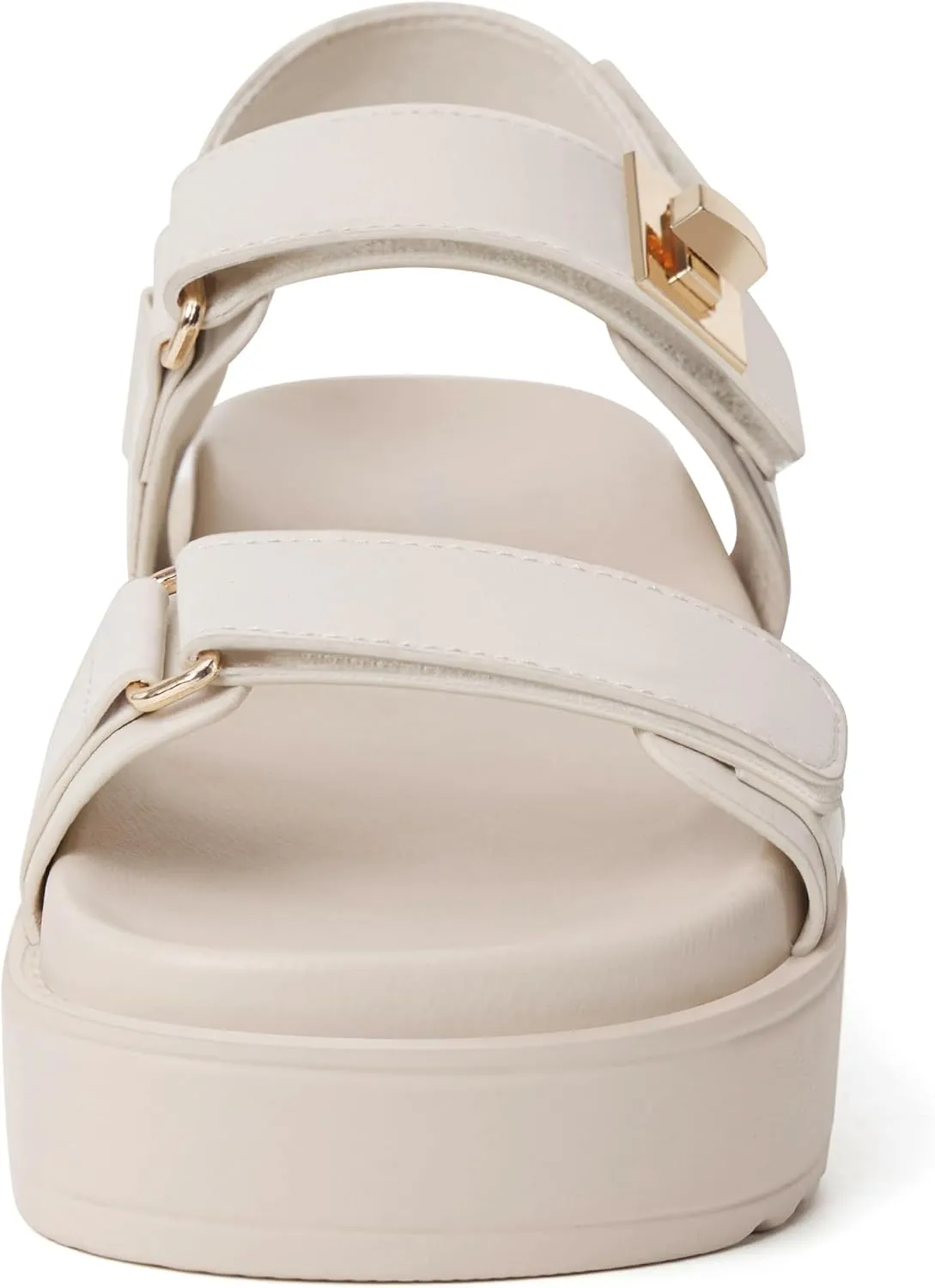 vodvob Womens Flat Sandals with Soft Cushioned Footbed Open Toe Slides Adjustable Slip On Slippers for Summer