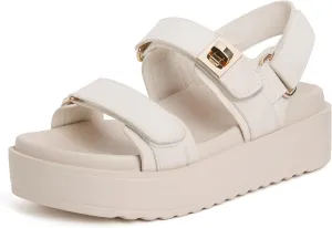 vodvob Womens Flat Sandals with Soft Cushioned Footbed Open Toe Slides Adjustable Slip On Slippers for Summer