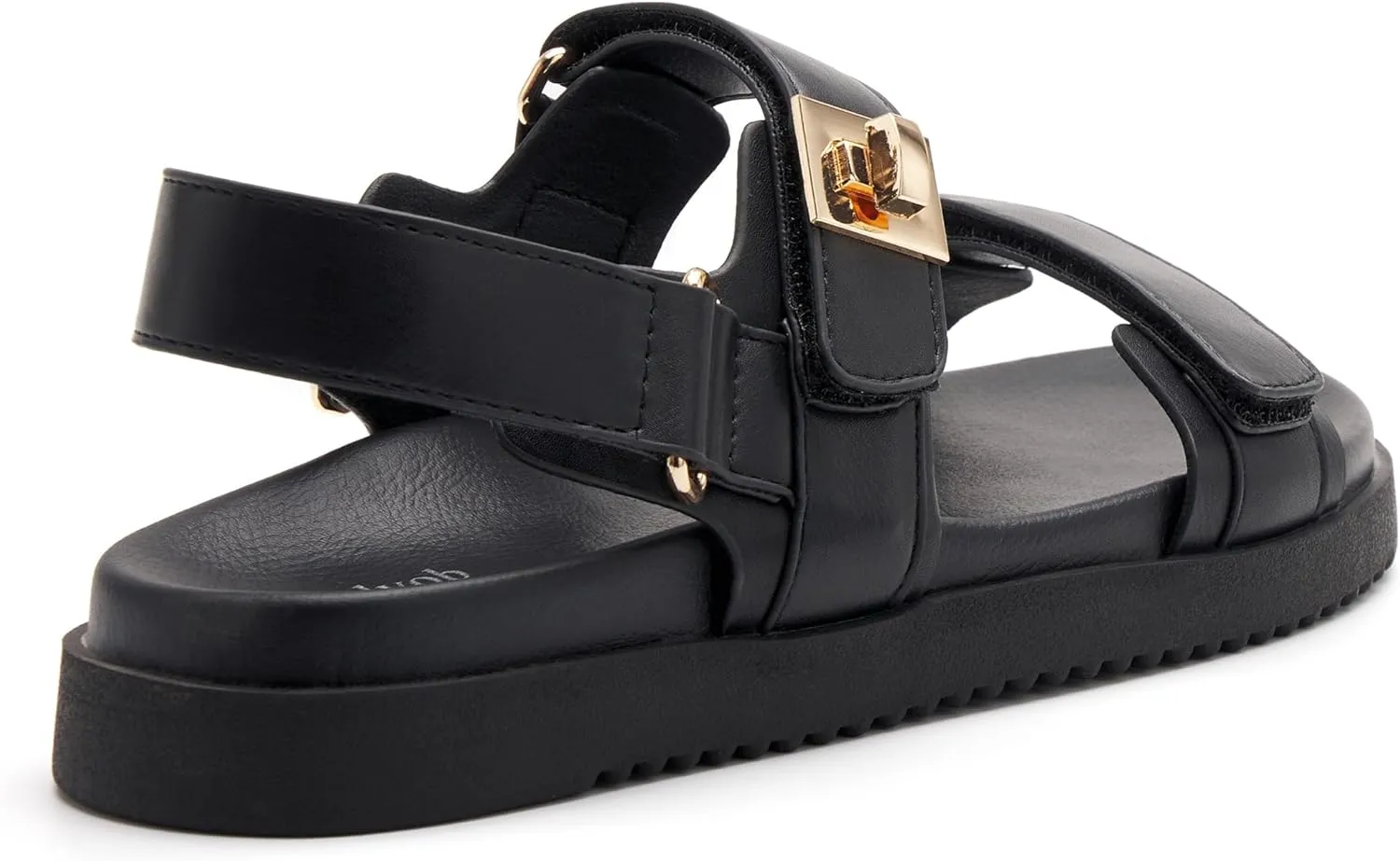 vodvob Womens Flat Sandals with Soft Cushioned Footbed Open Toe Slides Adjustable Slip On Slippers for Summer