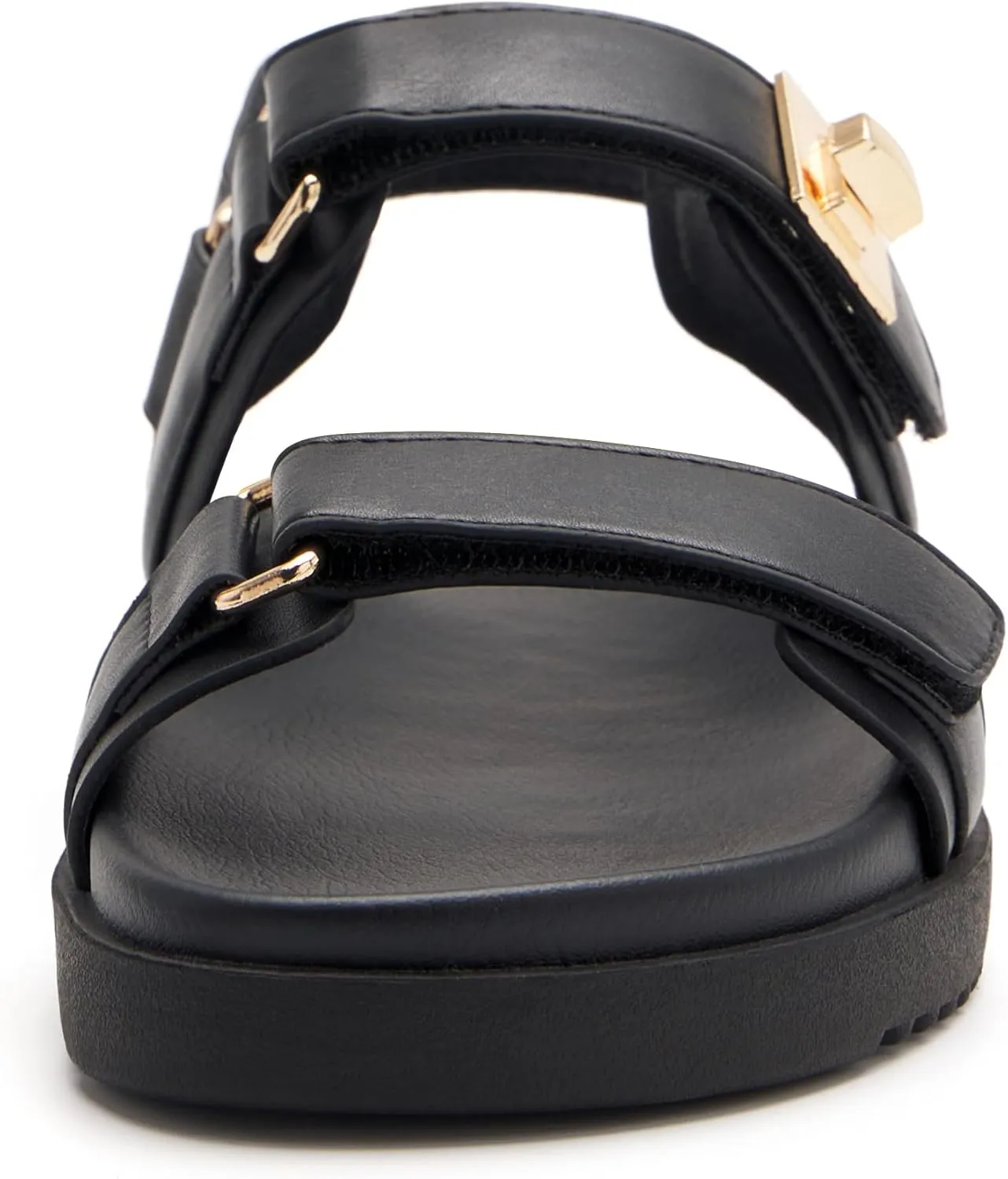 vodvob Womens Flat Sandals with Soft Cushioned Footbed Open Toe Slides Adjustable Slip On Slippers for Summer