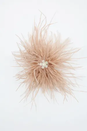 Whimsical Blossom: Pink Feathery Shoe Clip