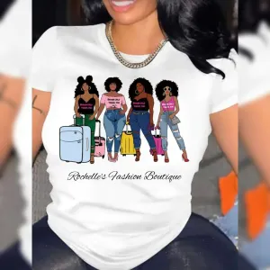 White Girls Print T Shirt