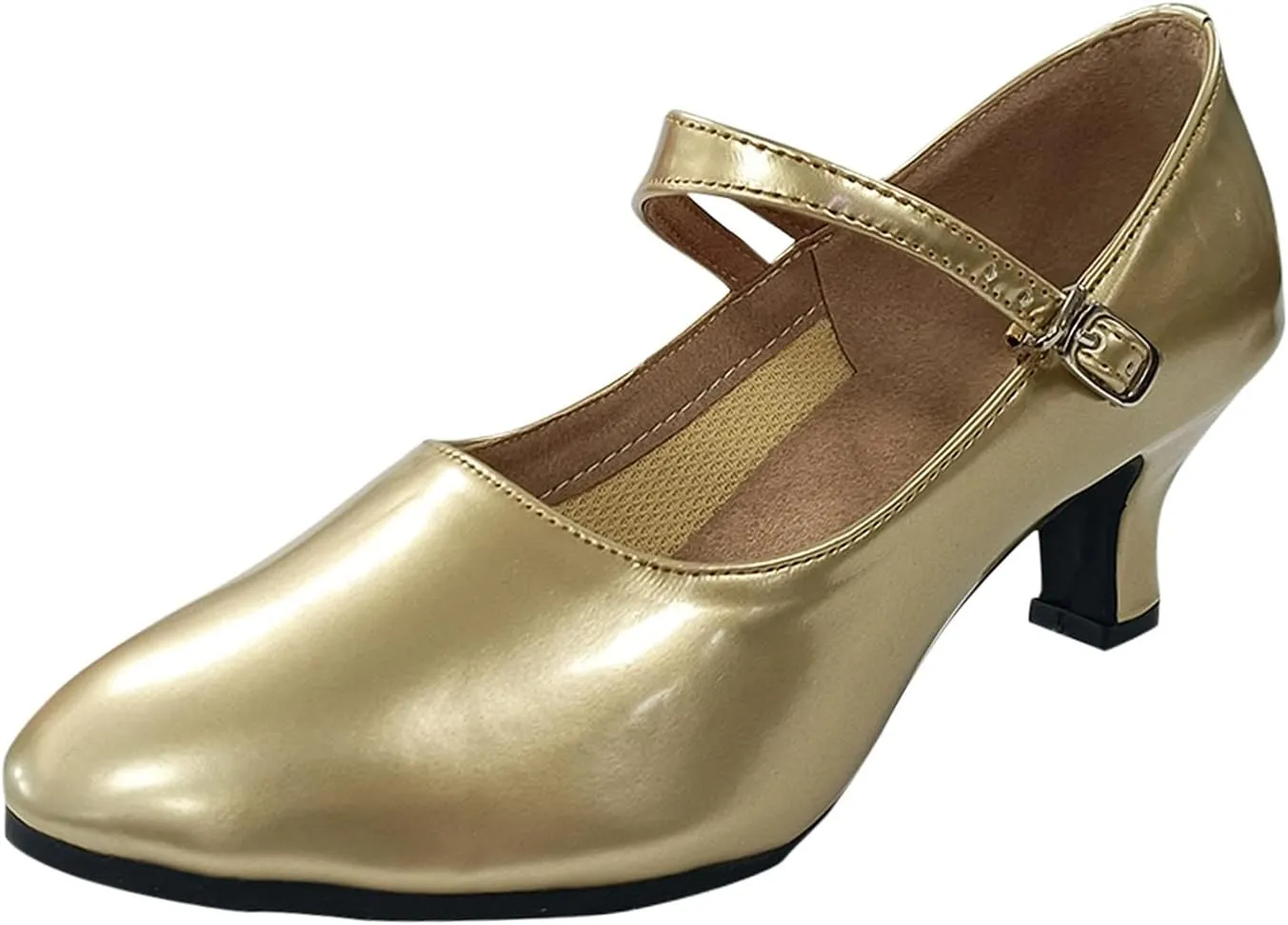 Women Rhinestone Ballroom Dance Shoes Latin Salsa Performance Dance Shoes Womens Plastic Sandals Size 7 (Gold, 6.5)