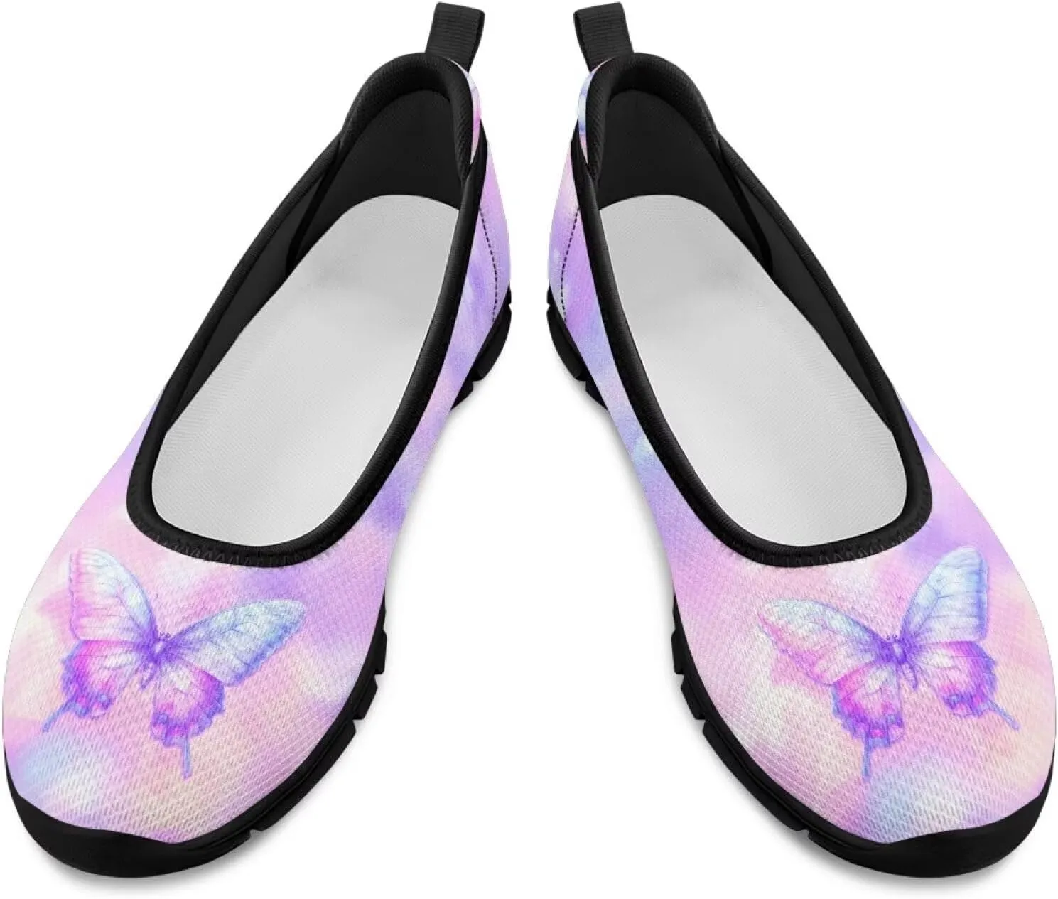 Women Slip On Shoes Sneakers for House Outdoor Breathable Lightweight Loafers Fashion Comfortable Sneakers Size 6-11 Black Sole