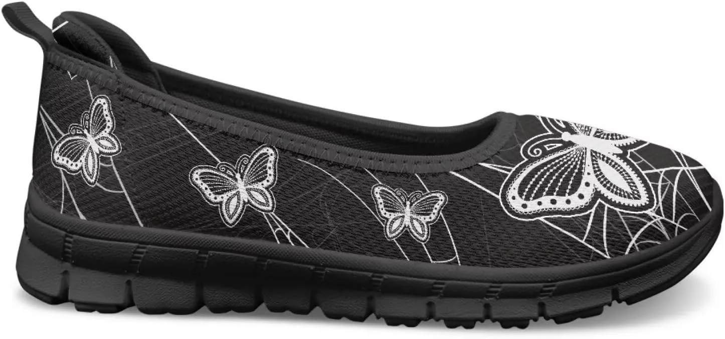 Women Slip On Shoes Sneakers for House Outdoor Breathable Lightweight Loafers Fashion Comfortable Sneakers Size 6-11 Black Sole