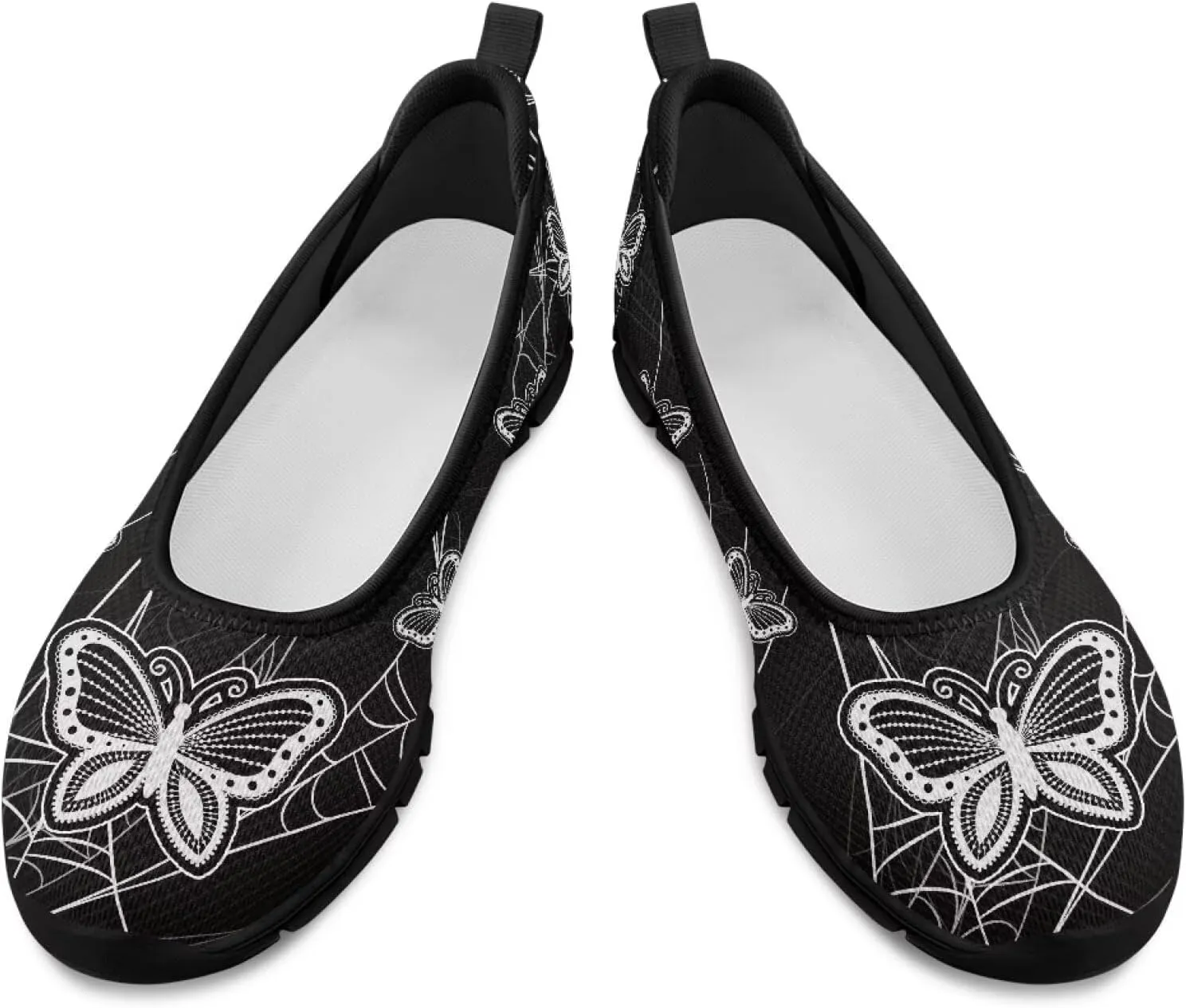 Women Slip On Shoes Sneakers for House Outdoor Breathable Lightweight Loafers Fashion Comfortable Sneakers Size 6-11 Black Sole