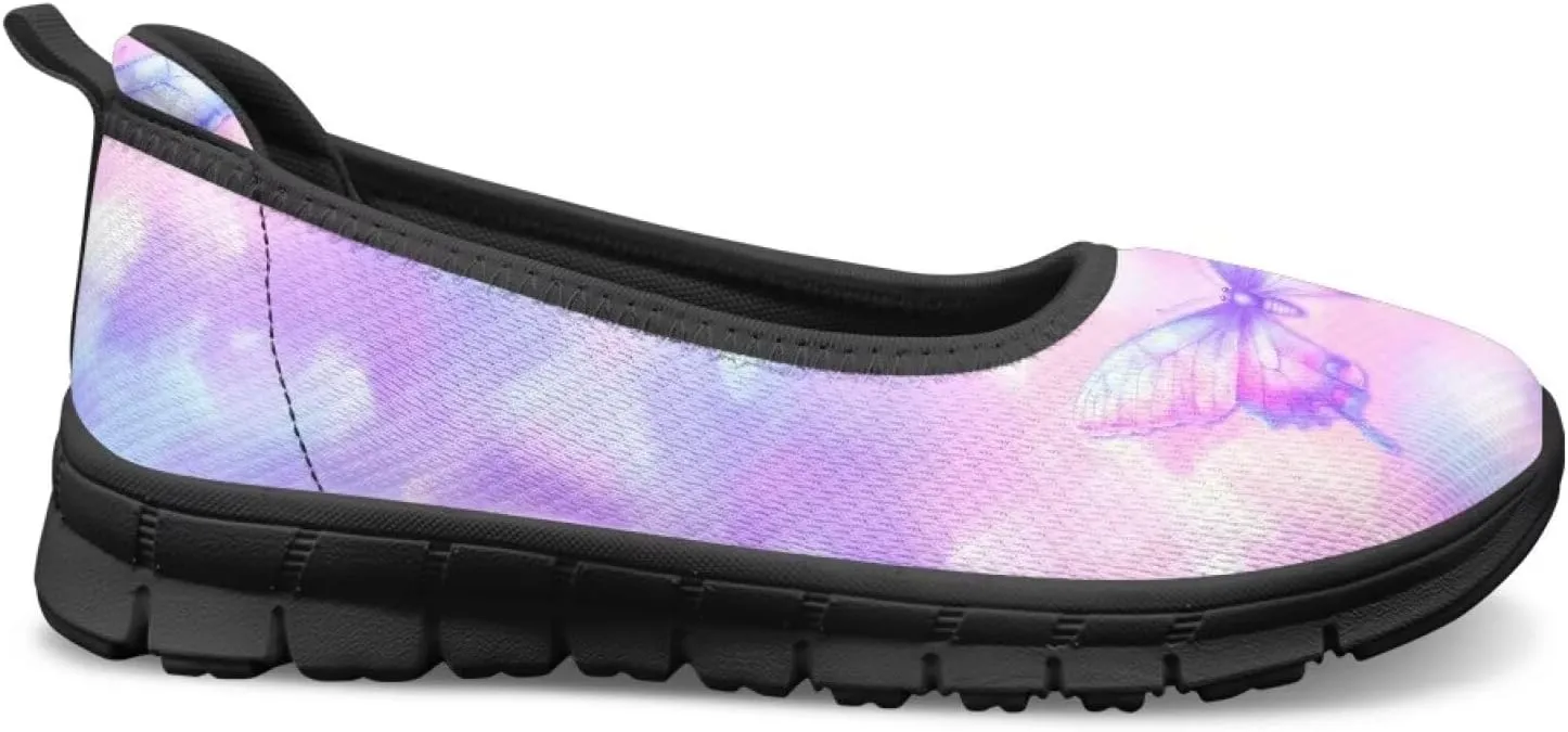 Women Slip On Shoes Sneakers for House Outdoor Breathable Lightweight Loafers Fashion Comfortable Sneakers Size 6-11 Black Sole