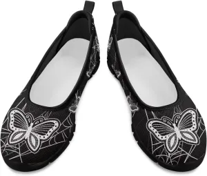 Women Slip On Shoes Sneakers for House Outdoor Breathable Lightweight Loafers Fashion Comfortable Sneakers Size 6-11 Black Sole