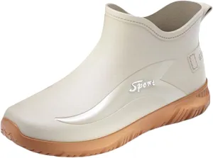 Women's Ankle Fishing Deck Boots Short Waterproof Rubber Rain Boots Lightweight Non Slip Garden Work Shoes