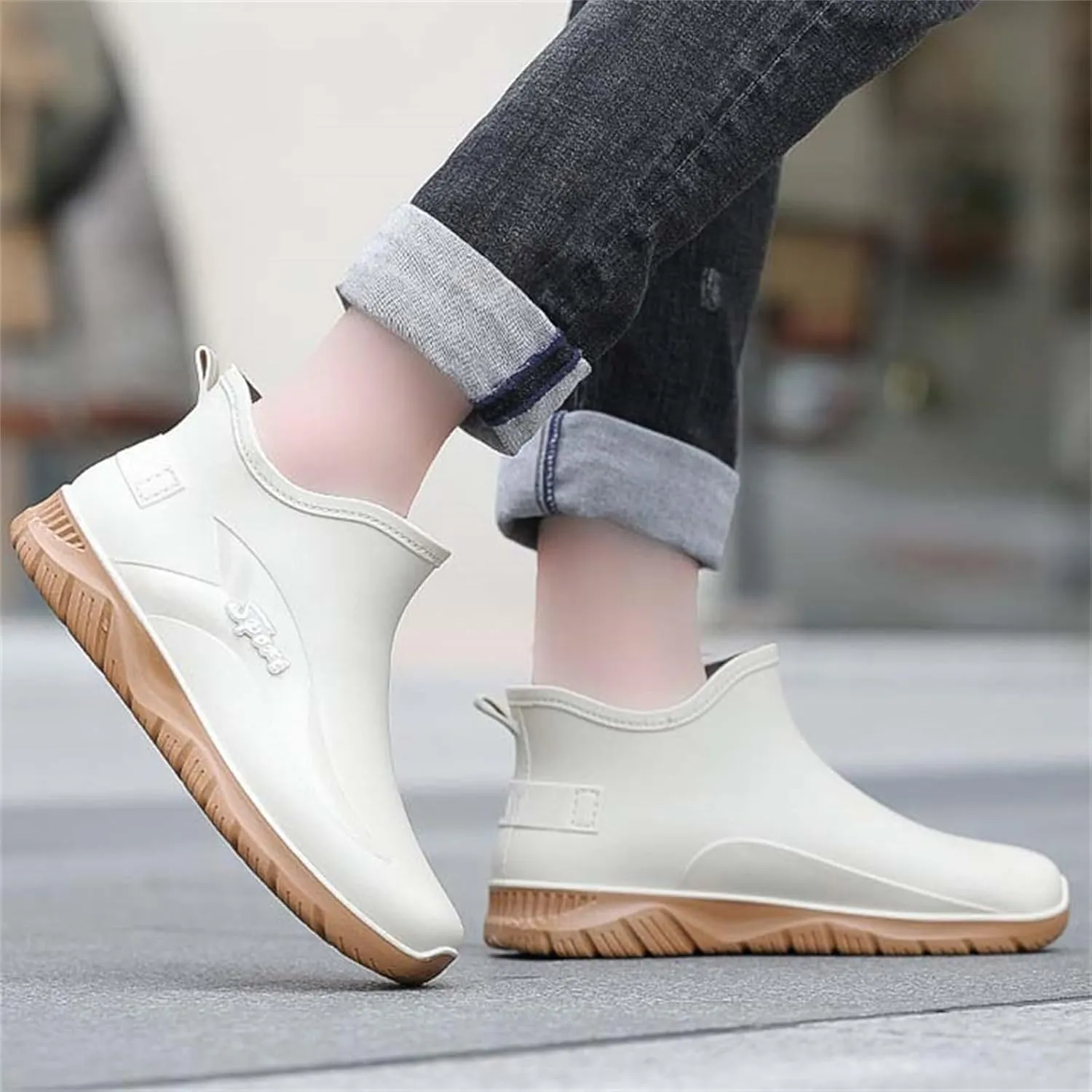 Women's Ankle Fishing Deck Boots Short Waterproof Rubber Rain Boots Lightweight Non Slip Garden Work Shoes