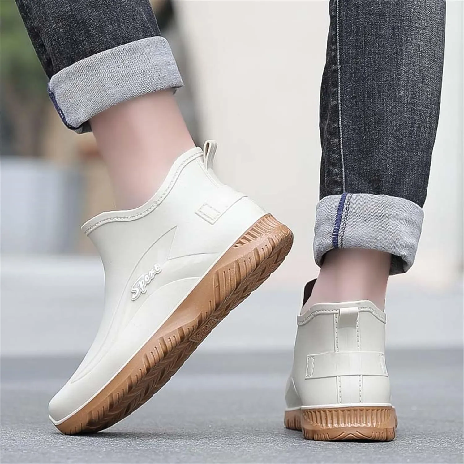 Women's Ankle Fishing Deck Boots Short Waterproof Rubber Rain Boots Lightweight Non Slip Garden Work Shoes