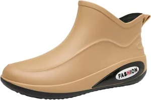 Women's Ankle Rain Boots Waterproof Chelsea Rain Boots Rubber Boots Women Lightweight Work Short Garden Boots