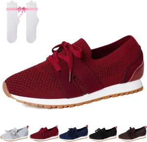 Womens Breathable Flying Woven Orthopedic Sneakers, Comfortable Casual Slip On Orthopedic Walking Shoes for Women