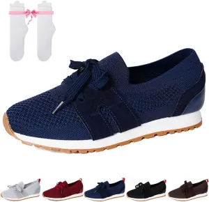 Womens Breathable Flying Woven Orthopedic Sneakers, Comfortable Casual Slip On Orthopedic Walking Shoes for Women