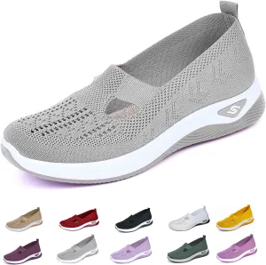 Women's Comfortable Breathable Knitted Sneakers, Orthopedic Shoes for Women with Arch Support, Slip On Casual Sneakers Shoes