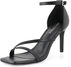 Women's High Heels Stilettos Strappy Heeled Sandals Ankle Buckle Square Toe Comfortable Casual Dress Pumps Shoes