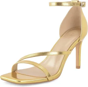 Women's High Heels Stilettos Strappy Heeled Sandals Ankle Buckle Square Toe Comfortable Casual Dress Pumps Shoes